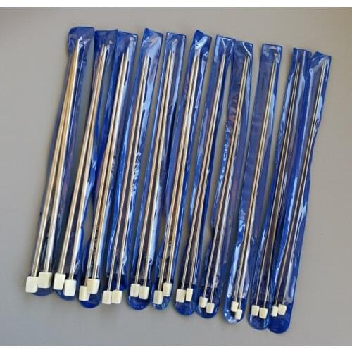 22Pcs/Set 14" Stainless Single Pointed Knitting Needles Crochet Hook Tool Craft Set