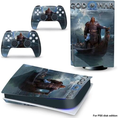 God Style PS5 Disc Edition Skin Sticker for Playstation 5 Console & 2 Controllers Decal Vinyl Protective Skins Style 1