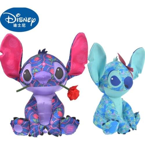 Original Disney Lilo & Stitch Stuffed Plush Limited Edition Stitch Rose Doll Creative Kawaii Plush Pillow Toys Birthday Gift For