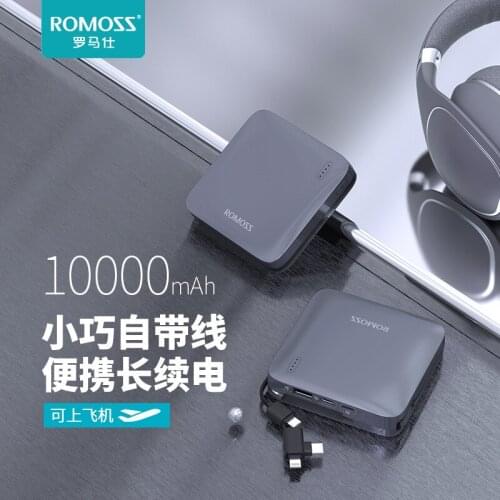 PHE10 Charge Phe10 10000mAh with cable 5V USB QC3.0PD 18W lithium ion lithium polymer battery power supply