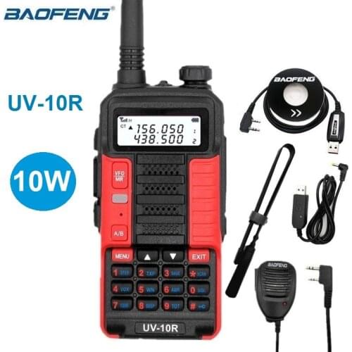 2021 New Baofeng UV-10R Professional Walkie Talkie 10W VHF UHF Two Way CB Ham Radio Station USB Charging BF UV10R Transceiver