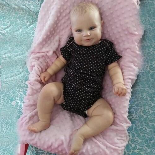 Reborn Baby Doll Toddler Realistic Baby Toy Kids Silicone Gift Cute Fashion Doll Soft Simulation Baby with Big Eyes