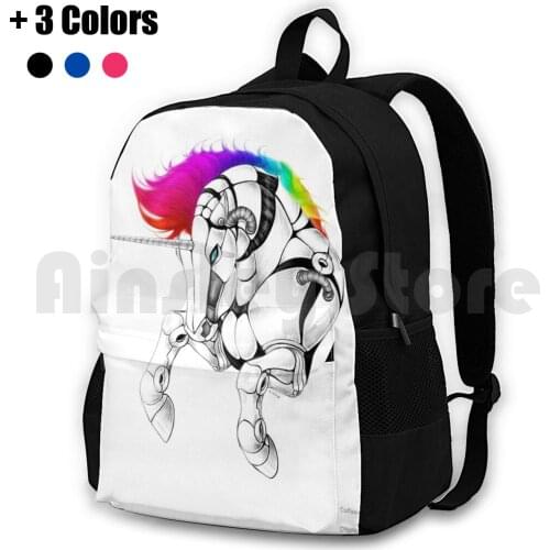 Robot Unicorn Attack Outdoor Hiking Backpack Riding Climbing Sports Bag Robot Unicorn Attack Video Games Robot Unicorn