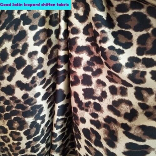 Good Quality Satin Leopard Chiffon Fabric Polyester Leopard Print Chiffon Fabric DIY Women Dress/Shirt Charmeuse Chiffon Fabric