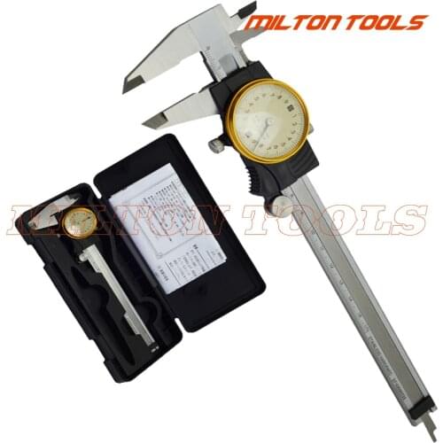 High accuracy 0-150mm 6inch stainless steel dial caliper 150mm Shock proof dial vernier caliper micrometer measuring tool