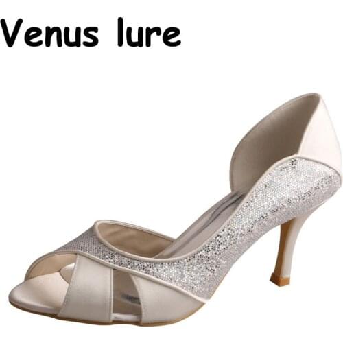 Wedopus Occasion Shoes for Women Open Toe Ivory Party Shoes Heels Size 9