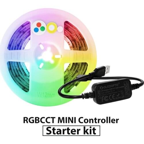 GLEDOPTO ZigBee LED 5V RGB+CCT TV Computer LED Strip Light Kit 2M Work With Zigbee Hub Echo RGB Stripe Lamp