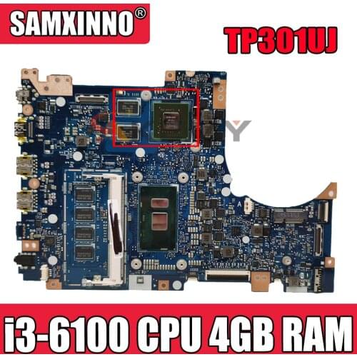 TP301UJ i3-6100CPU 4GB RAM motherboard For ASUS TP301UJ TP301U TP301 Laptop mainboard Tested free shipping