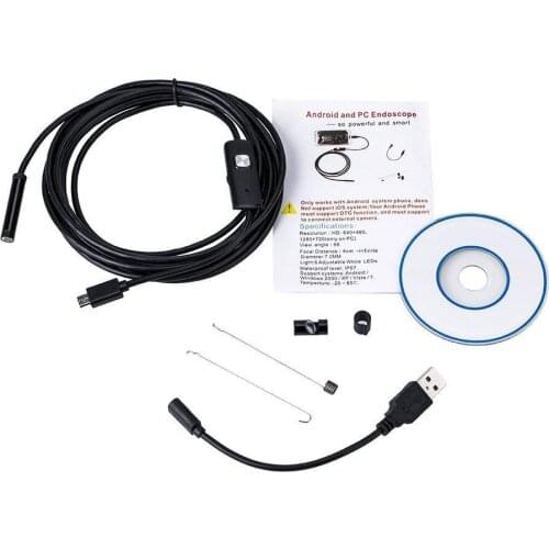 Video Endoscope Inspection Camera Android USB Borescope 7MM Snake Waterproof
