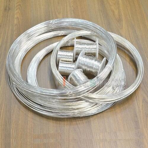 LN004349 10m High-end Top 99% Pure Silver Signal Wire Cable Dia 0.5mm For DIY Without Skin Many Dia for selection