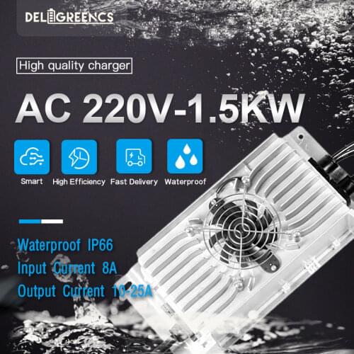 1.5KW Charger For EV Car Motorcycle Electric Vehicle TC Elcon Protocol 24V 36V 48V 60V 72V 25A On Board Charger Portable