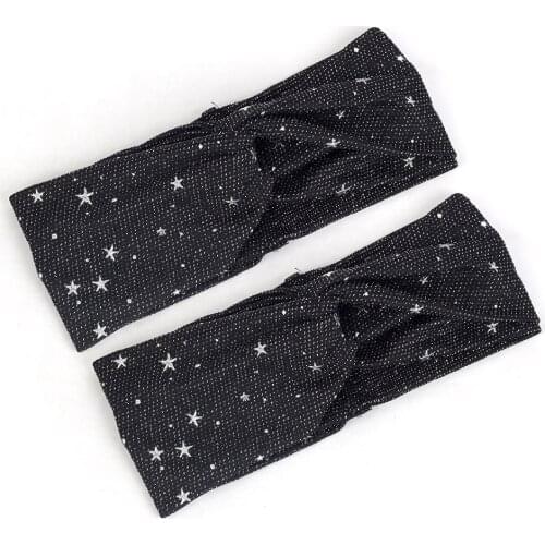 Women Cross Knot Headband Knotted Hair Accessories For Girls Female Elastic Twist Hairband Sliver Star Dot Turban Wraps Fashion