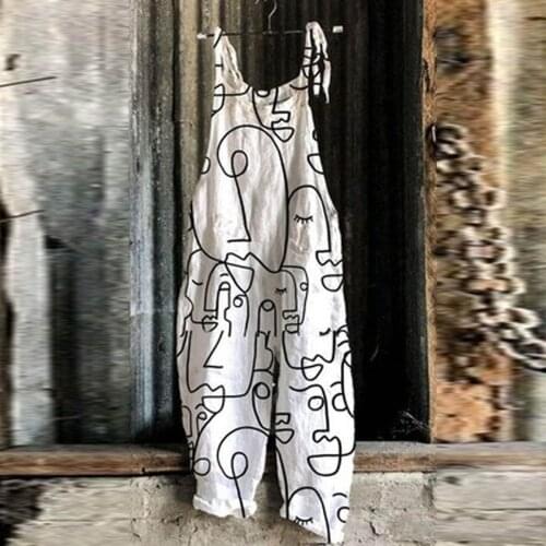 Rompers Women Jumpsuit Playsuit Bodysuit Romper Fashion Ethnic Suspender Cami Pants Plus Size Overalls Jumpsuits 3XL комбинезон