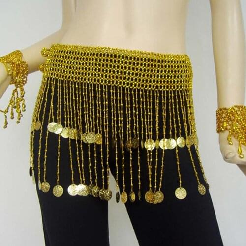 Women Belly Dance Costume Hip Double Row of Hanging Waist Chain Belly Dance Jewelry