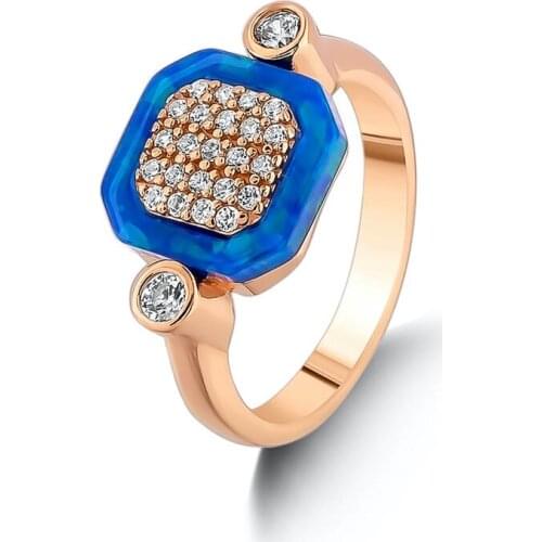 Silver Wavy Blue Stone Women Ring Solid 925 Sterling Silver Multi Stone Women Jewelry High Quality Ring Wedding Engagement Ring