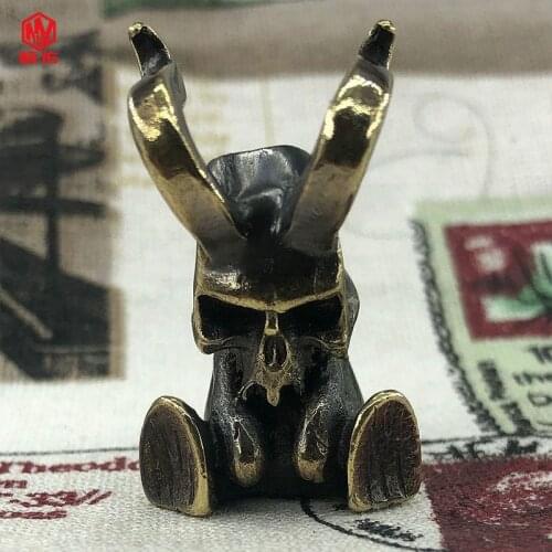 1PC EDC Paracord Beads Little Devil Retro Brass Copper Lanyard Pendants Knife Beads Umbrella Rope Cord Necklace Bracelet Beads