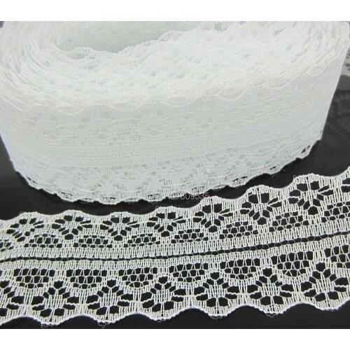 10Yards 1-1/4" Beautiful White Lace Ribbon Embroidered Net Lace Trim For Sewing Garment Accessories 3.0cm