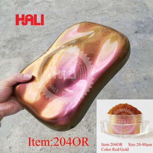 10G Chameleon pigment,color shifting powder,color moving car paint pigment,pearl pigment powder item:204OR,particle size:20-80um