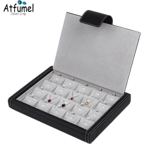 20 Sheets Pendant Jewelry Storage Case PU Cover Stud Earring Necklace Jewelry Organizer Travel Box Ring Display Tray Showcase
