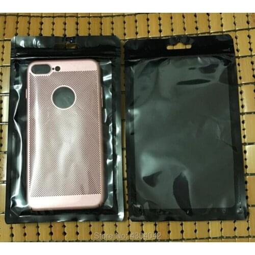 200Pcs 12X20cm Plastic zipper Bag Cell Phone Accessories Mobile Phone Case Cover Packaging Package Bag for iPhone X 8 7 6S 6Plus