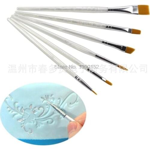 50set 6pcs/set Fondant Cake Decoration Painting Brush Pen Lcing Cake Sugarcaft Decorating Brushes Modelling Tool