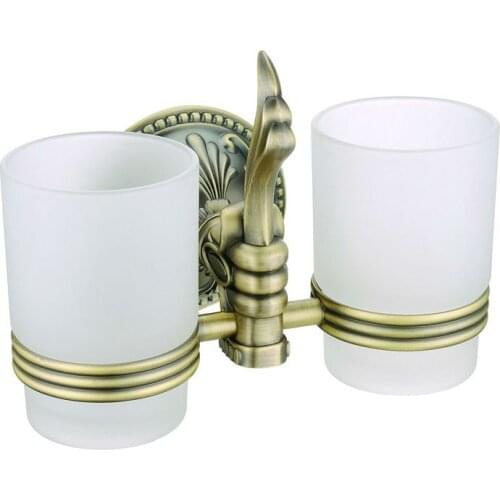 Brass Antique Bronze double tumbler holder cup&tumbler holders tumbler brush holder bathroom accessory AB001b