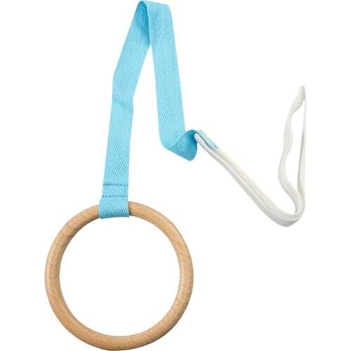 Wooden Baby Toys Montessori Sensory Materials for Newborn Grasping Ring W/ Sling Nido Early Educational Equipment