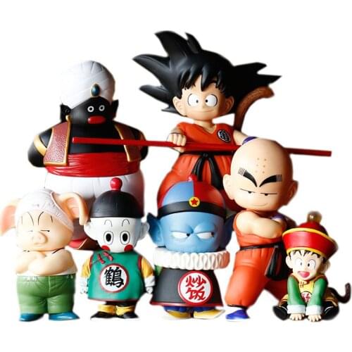 Dragon Ball Anime Figures Chiaotzu Pilaf Crane Immortal Apprentice Ghost Baby Jingan Doll Model Car Decoration Toys For Children
