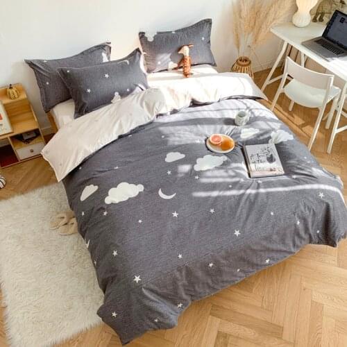 2021New Duvet Cover Sets Large gray Color Bedding Set King Size Single Bed Sets Plaid Bed Linen Parure De Lit 2 Personnes