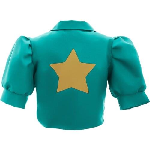 Cosplay Legend Steven Universe Pearl Green Star Cosplay Costume Jacket Top Custom Made H001