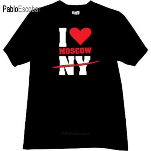 Fashion t-shirt men cotton t shirt I love Moscow T-shirt in black brand tee-shirt male summer tops