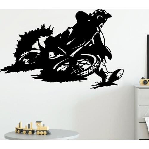 Cartoon Motorcyclist Wall Sticker Pvc Wall Stickers Wall Art Wall Paper Decor Living Room Bedroom Removable Wall Art Decal
