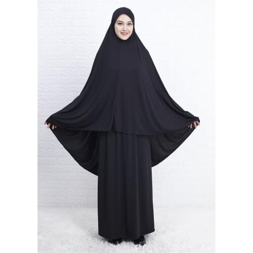 Eid Muslim Prayer Garment Sets Women Ramadan Hijab Dress Islamic Clothing Dubai Turkey Namaz Long Khimar Musulman Jurken Abaya
