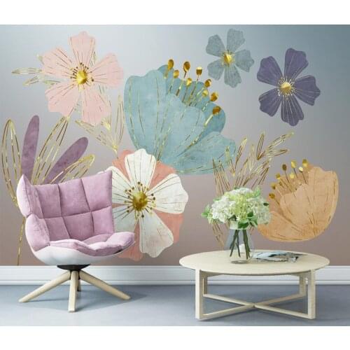 Custom mural wallpaper photo plant flower glitter TV sofa background wall mural home decoration living room bedroom 3d wallpaper