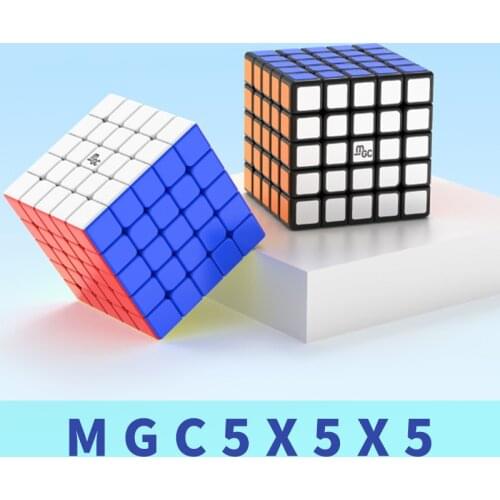 Newest YJ MGC 5x5 Black Magic Cube 5 Stickerless Sticker Magnetic 5x5x5 Cubo Magico Puzzle Yongjun Toys for Children Fun Adults