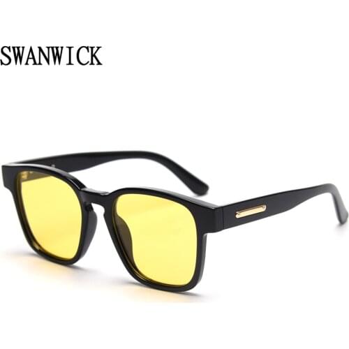 Swanwick polarized sunglasses for men TR90 blue yellow lens square sun glasses women accessorie uv400 korean style hot selling
