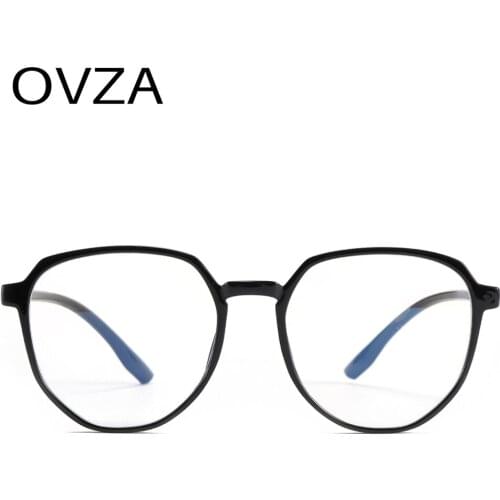 OVZA TR90 Frame Glasses Anti Light Blue Women Fashion Anti Radiation Glasses Optical Frame Men Ultra-light High Quality S1074