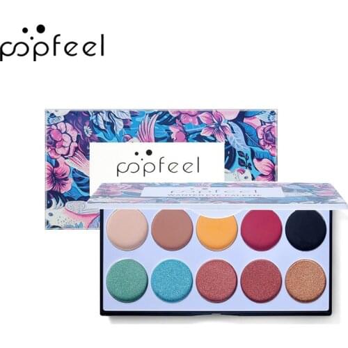 POPFEEL 10 Shades Metallic Shimmer Palette Long Lasting Eye Shadow Pallet High Pigment Makeup Palette for Party