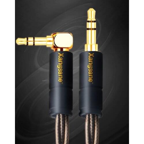 Odin Silver Plated Right Angle 3.5mm Cable Recording AUX Audio Cable -Audiophile