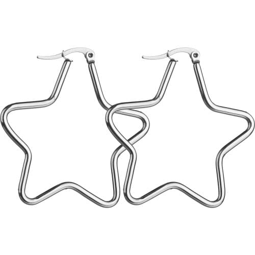 UZone Simplicity Handmade stainless steel Wire Earrings Two size Star Shaped Earrings for Women Brincos de gota Feminino