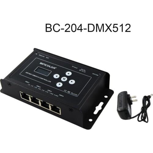 BC-204 ArtNet To SPI DMX512 LED Controller Output Signal With 4 Channels DC9V Support 8 Timing playback 16 Recording Effects