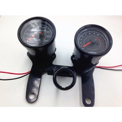 LED Motorcycle Tachometer Tacho Gauge Odometer Speedometer Cafe Racer Cruiser VT