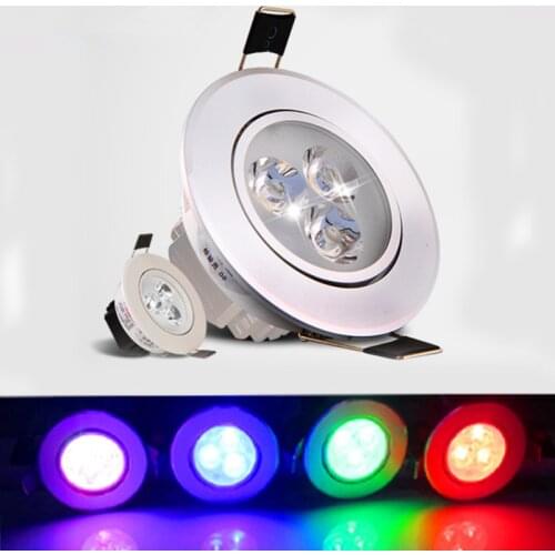 Led Down light lamp 9W RGB Color Spot light AC 85-265V 3w Recessed Cabinet Wall Spot ceiling Lamp For Living Room Home Lighting