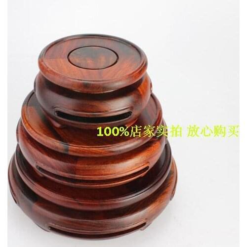 Solid wood ornaments base Rosewood Kistler bonsai base circular rotating base teapot seat wholesale