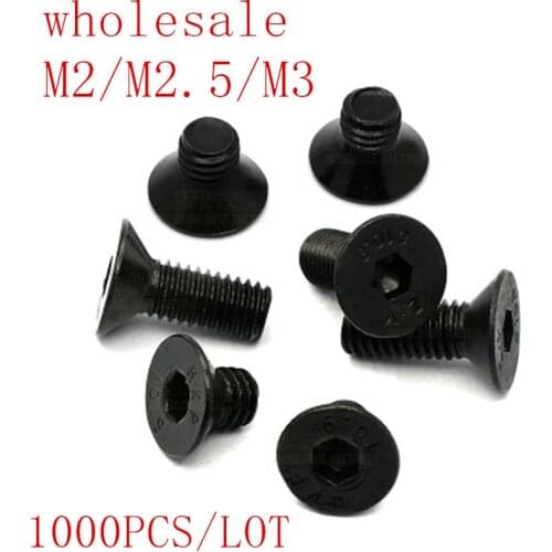 1000pcs Allen Key Head DIN7991 M2 M2.5 M3 hex socket Flat countersunk head screw