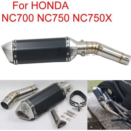 51mm Motorcycle Full System Slip On Exhaust Tube Modified Middle Pipe For HON DA NC700 NC750 NC750X With Ak Muffler DB Killer