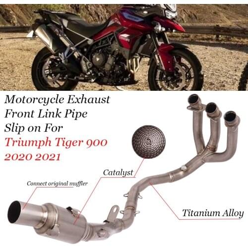 Slip on For Triumph Tiger 850 900 GT/Rally Pro 2020 2021 Motorcycle Exhaust Front Link Pipe Titanium Alloy Escape Moto Muffler