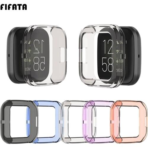 FIFATA Protective Shell For Fitbit Versa 2 Case Smart Watch Screen Protector TPU Cover For Versa2 Protection Frame Accessories