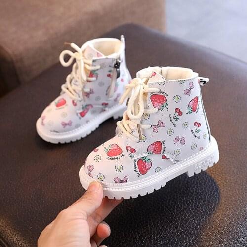 Winter Kids Toddler Baby Floral Print Boots For Little Girls Snow Boots Martin Marry Jane Princess Shoes 1 2 3 4 5 6 7 Years old