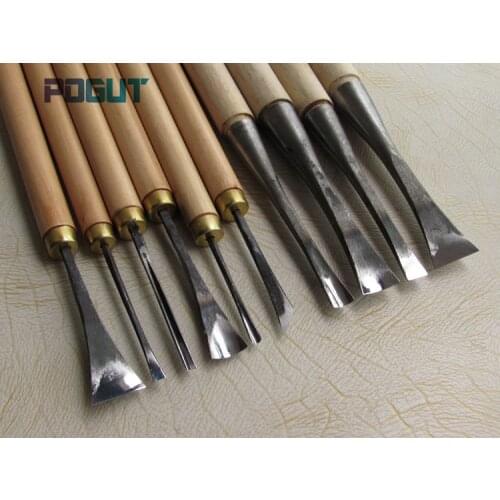10pcs/pack Hand Wood Chisel General Details Carving Knives Tools Root Made Ground By Hand